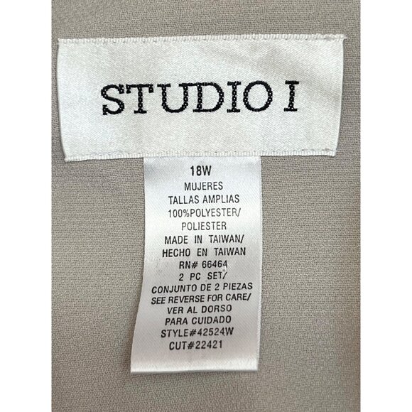 Studio I / I Plus 2 Piece Set 18W Beige / Black Short Sleeve Jacket Zebra Dress - Picture 6 of 14